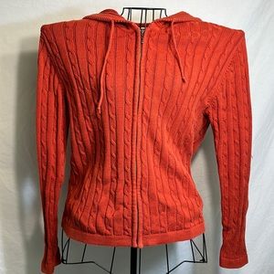Cabela’s Zippered Orange Hooded Sweater Women's Size Large
